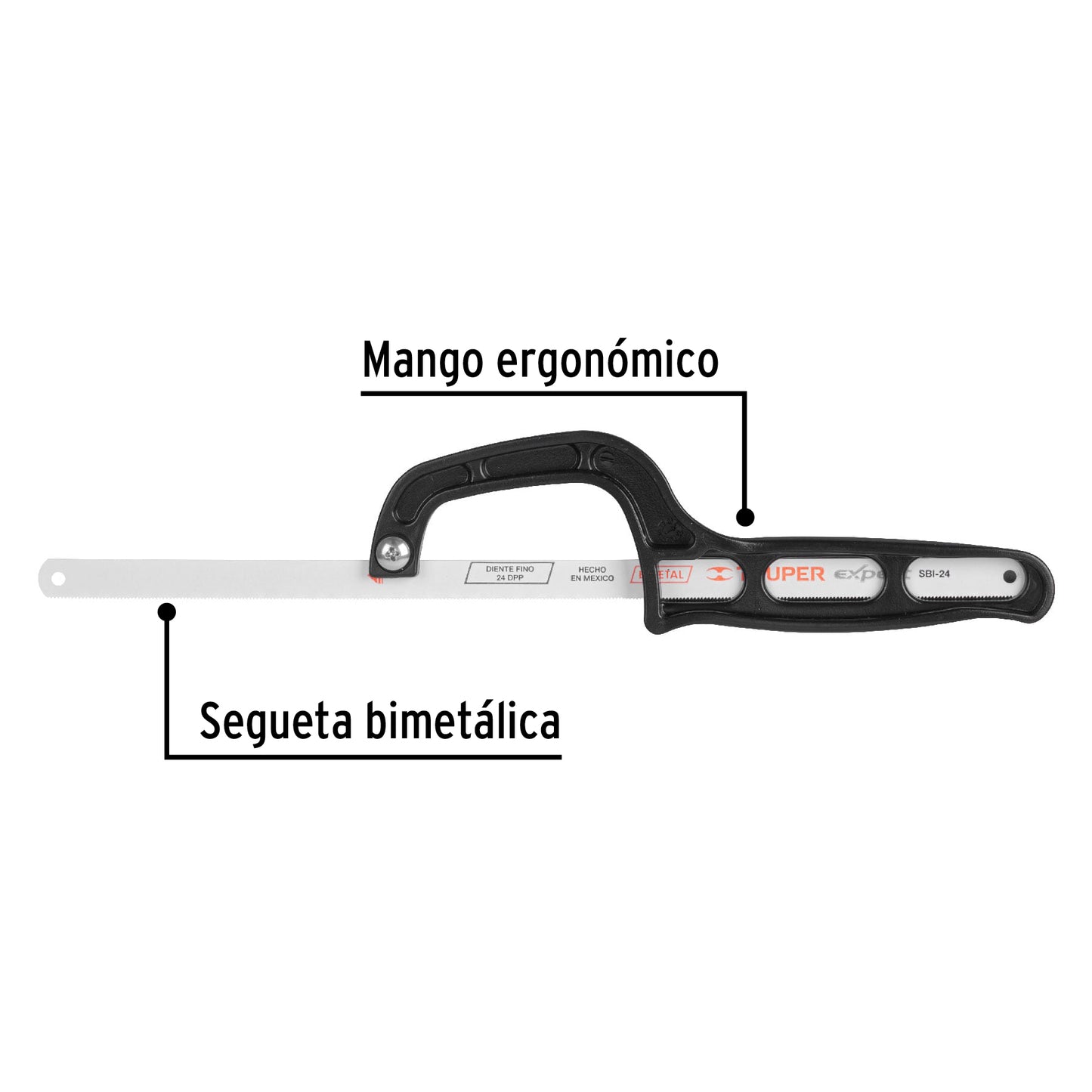 Mini arco de plástico para segueta 12", pretul