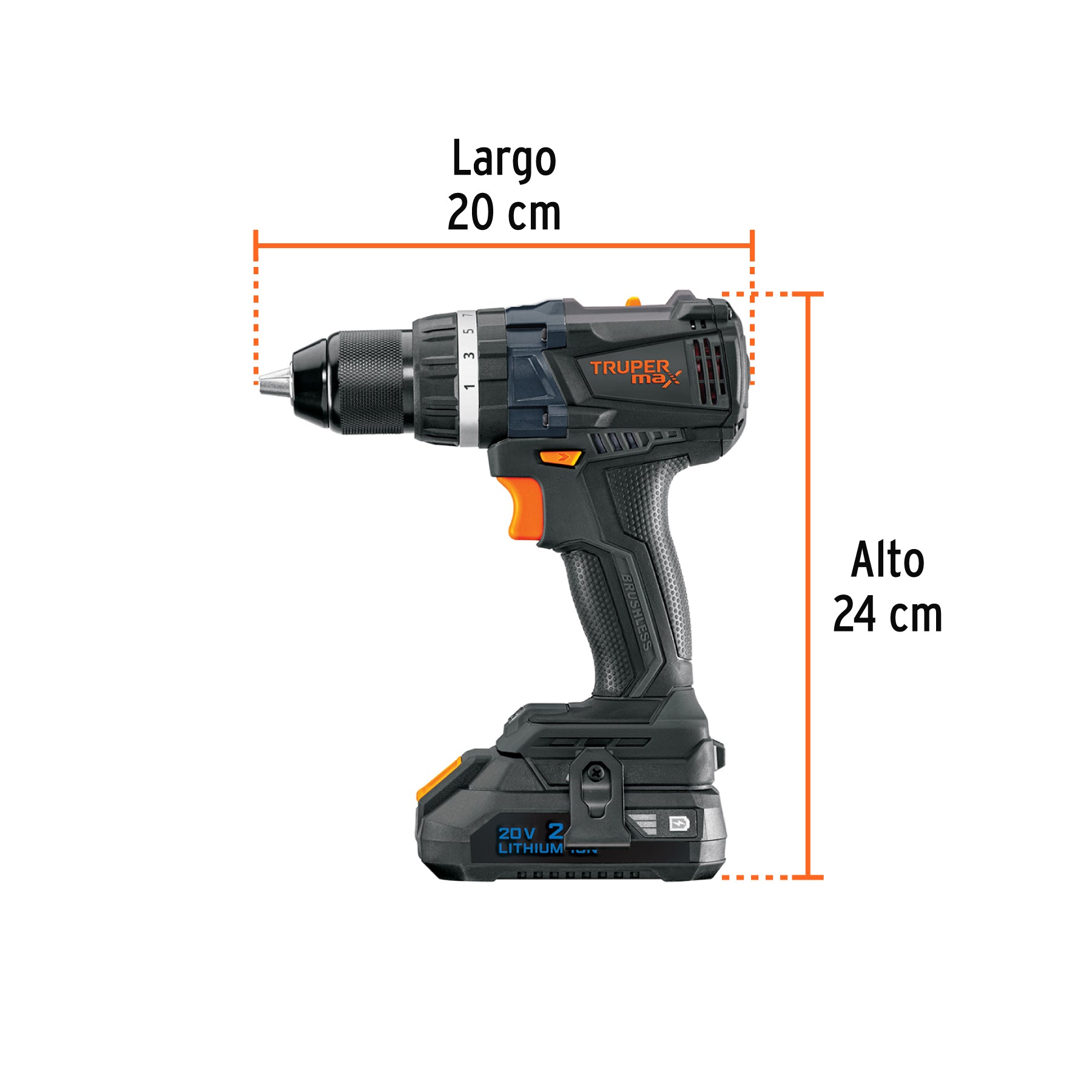 Rotomartillo inalámbrico 1/2' 20 V Truper MAX
