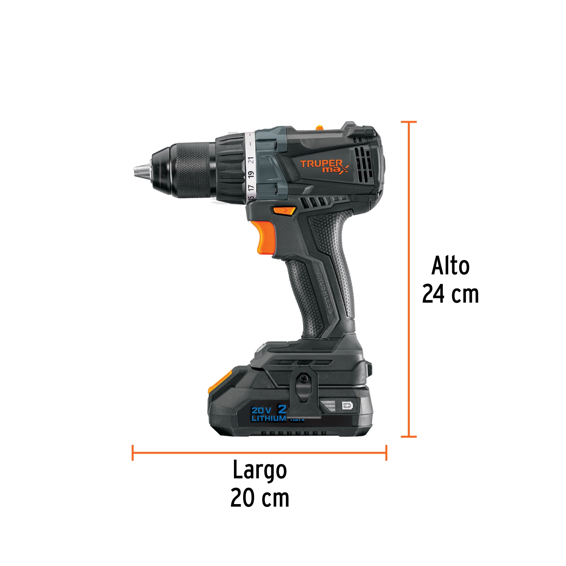 Taladro inalámbrico 1/2' 20 V Truper MAX