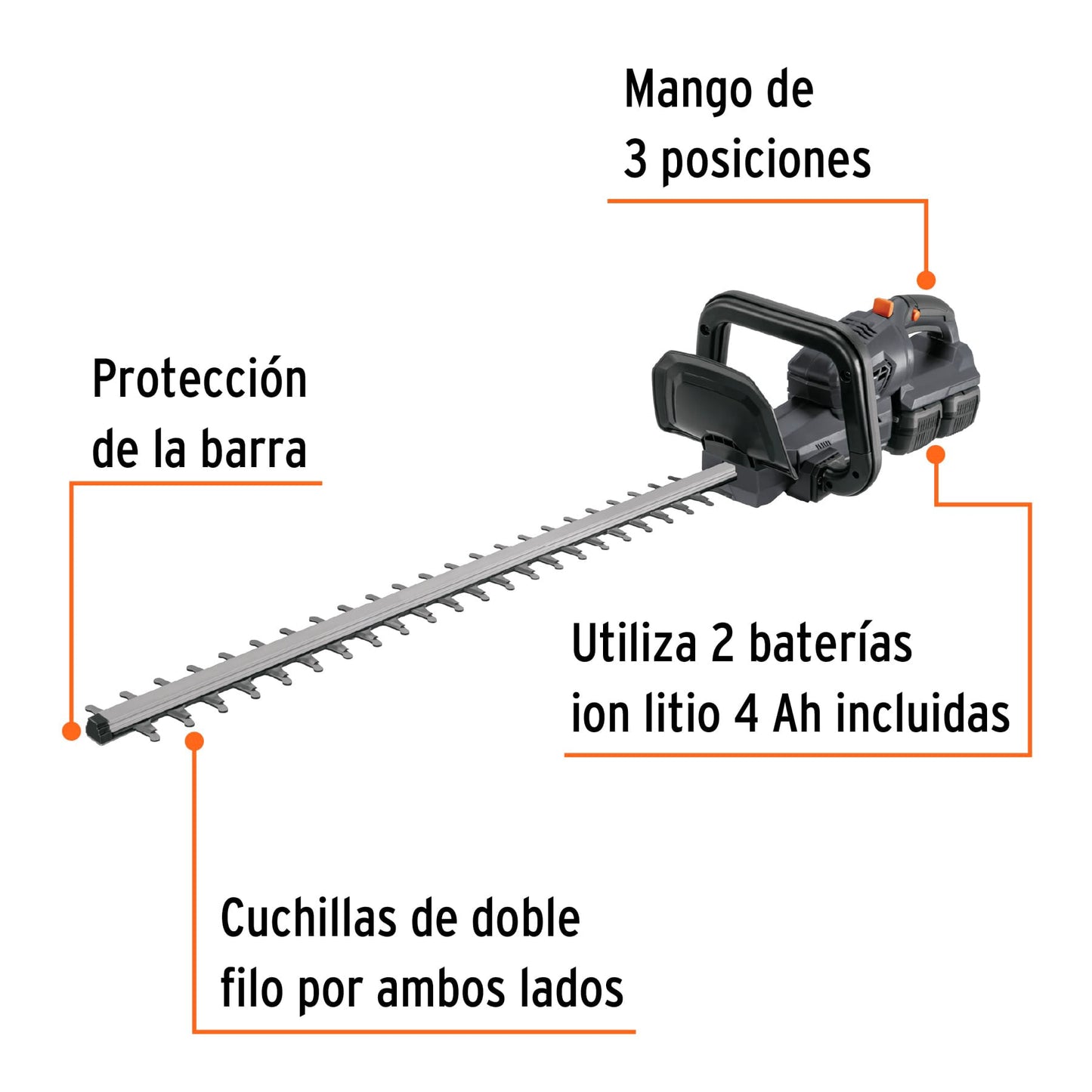 Cortasetos inalámbrico 1/2', 40 V, Truper MAX