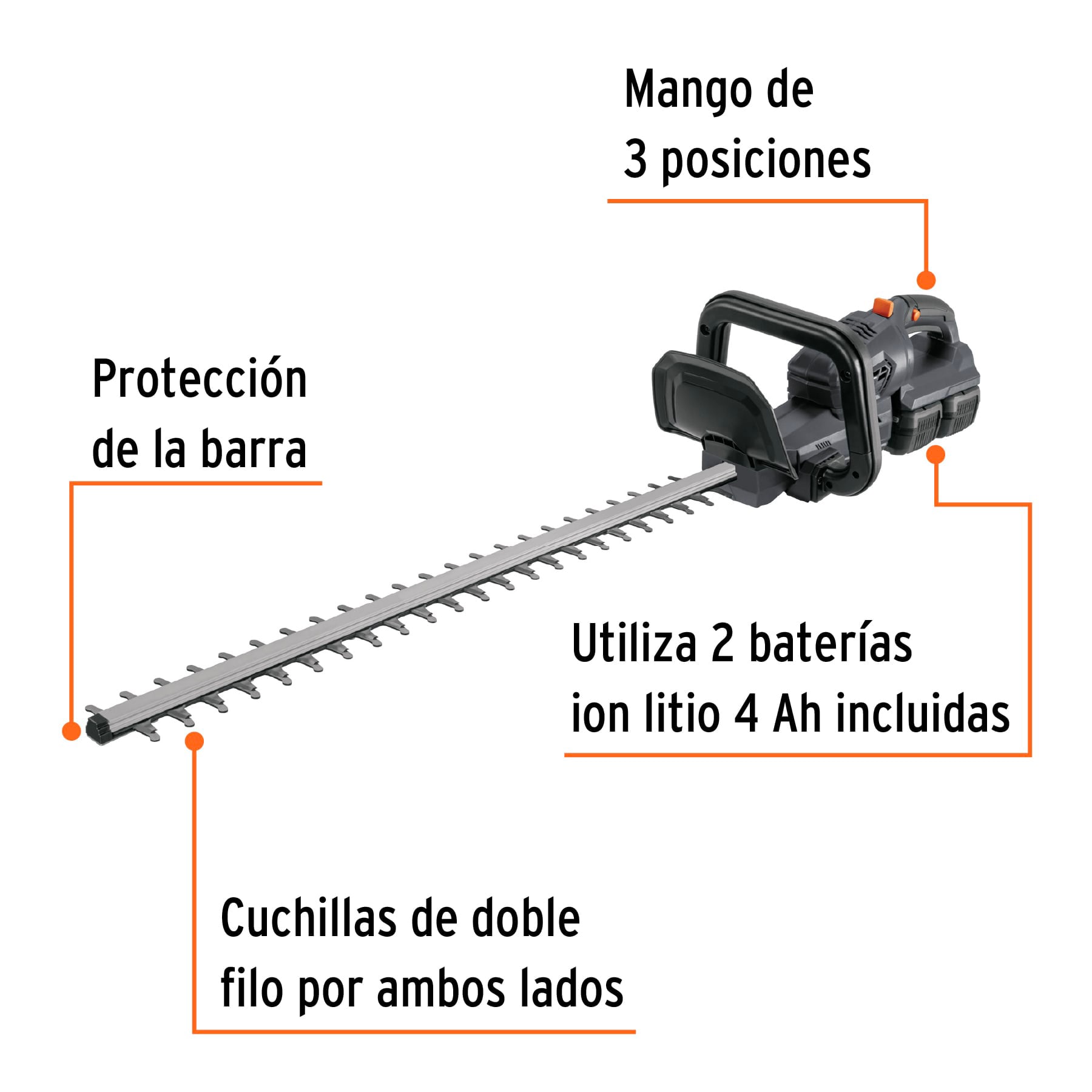 Cortasetos inalámbrico 1/2', 40 V, Truper MAX
