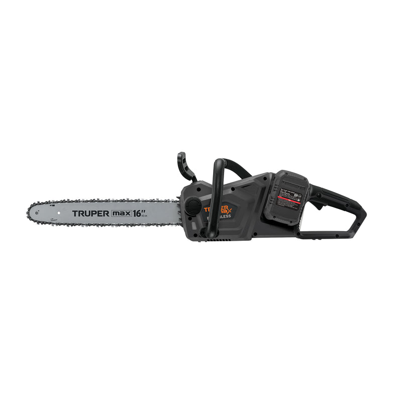 Motosierra inalámbrica 16', 40 V, sin carbones, Truper MAX