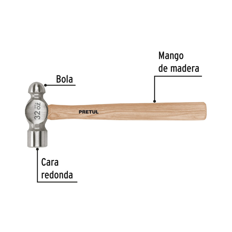 Martillo de bola, 32 oz, Pretul