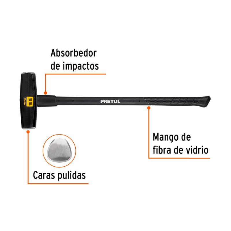 Marro tipo nevada 10 lbs. Mango 36", pretul