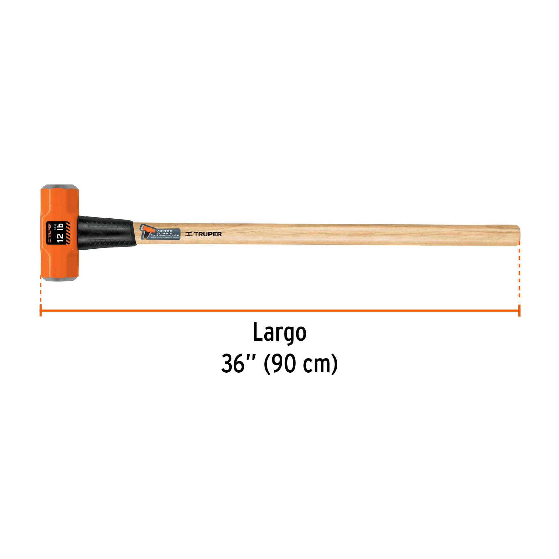 Marro octagonal 12 lbs. mango madera 36"