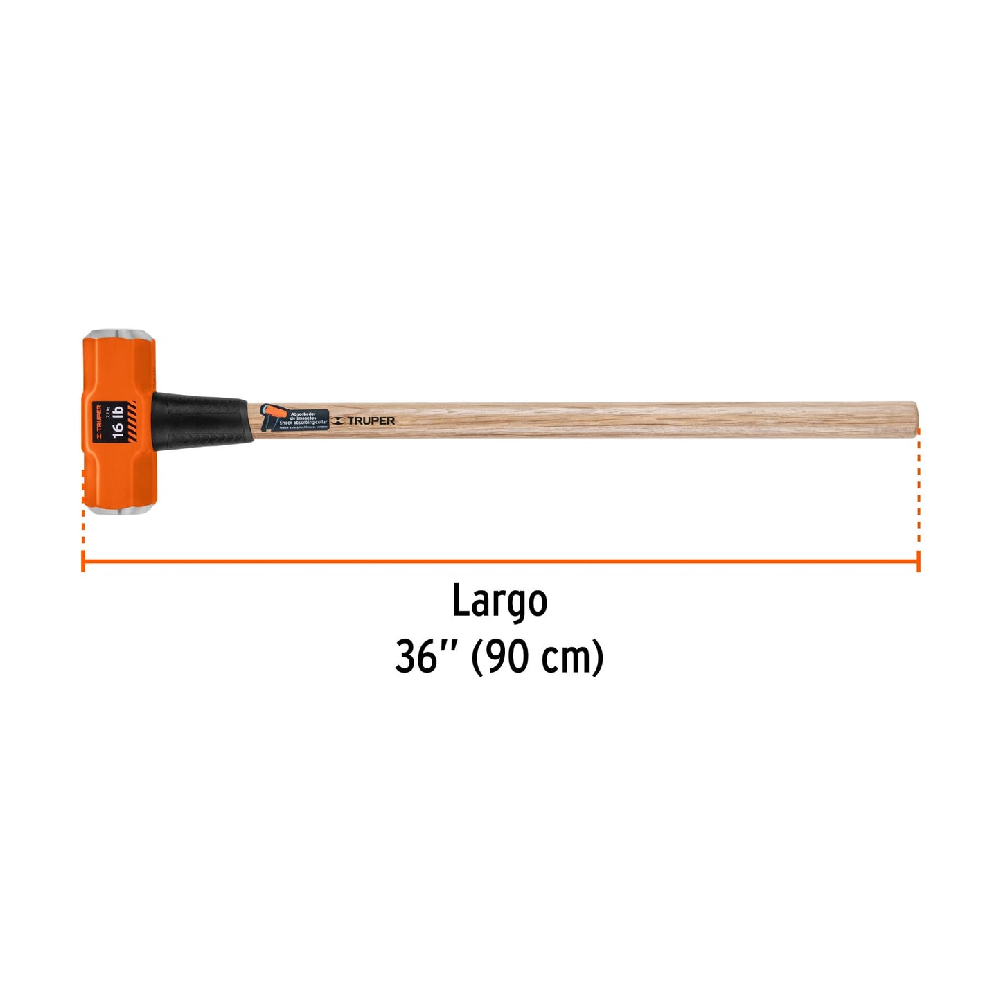 Marro octagonal 16 lbs. mango madera 36"