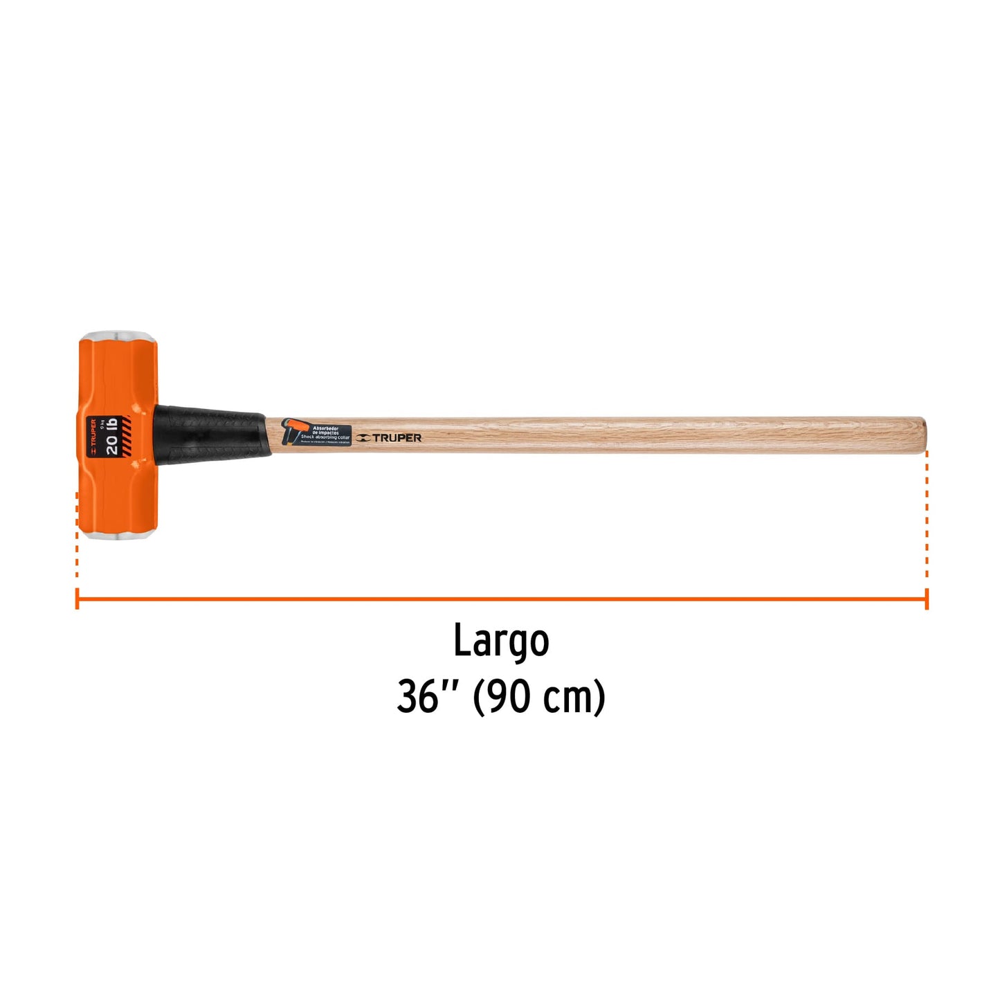 Marro octagonal 20 lbs. mango madera 36"