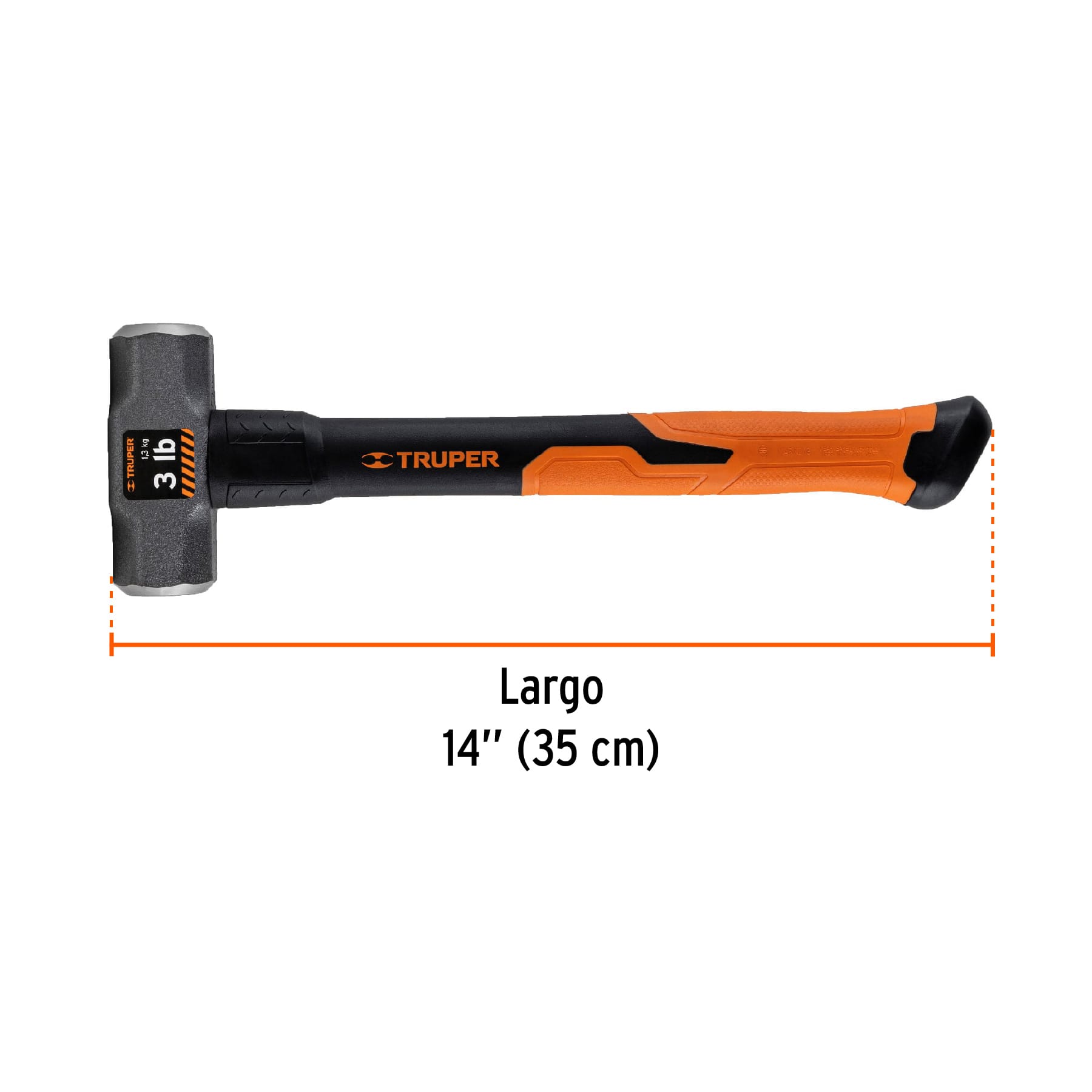 Marro octagonal 3 lbs, mango fibra de vidrio