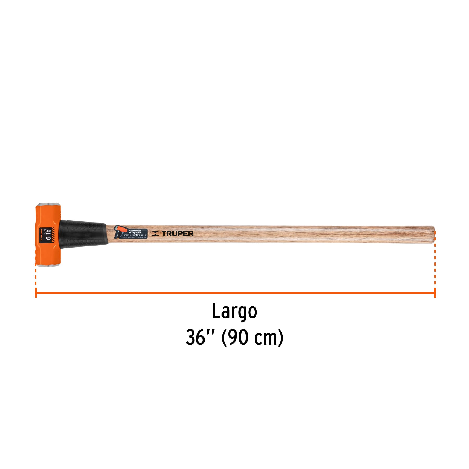 Marro octagonal 6 lbs. mango madera 36"