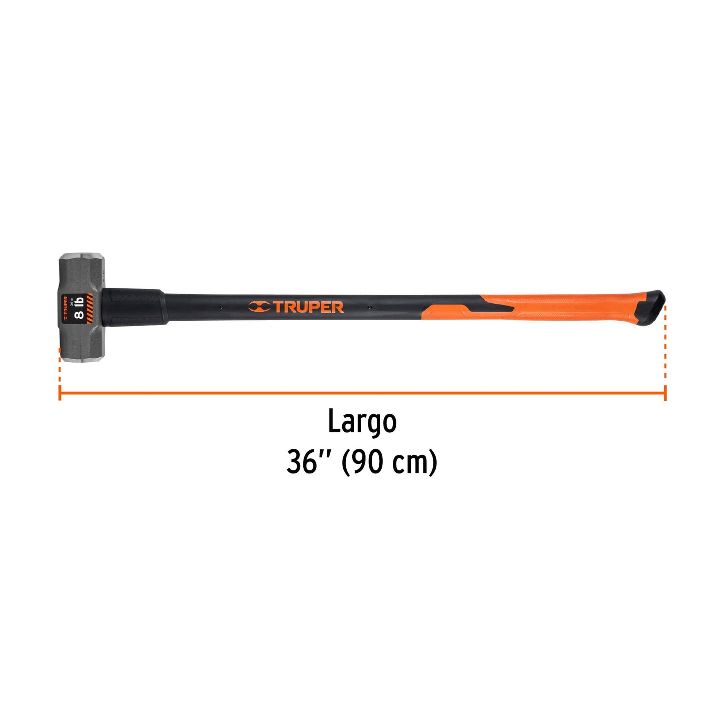 Marro octagonal 8 lbs, mango fibra de vidrio