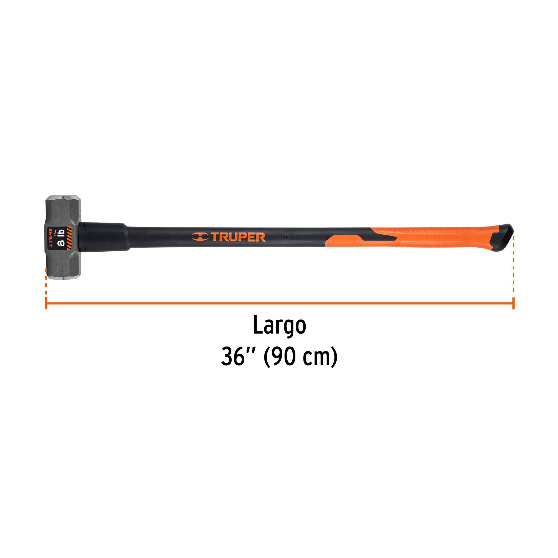 Marro octagonal 8 lbs, mango fibra de vidrio