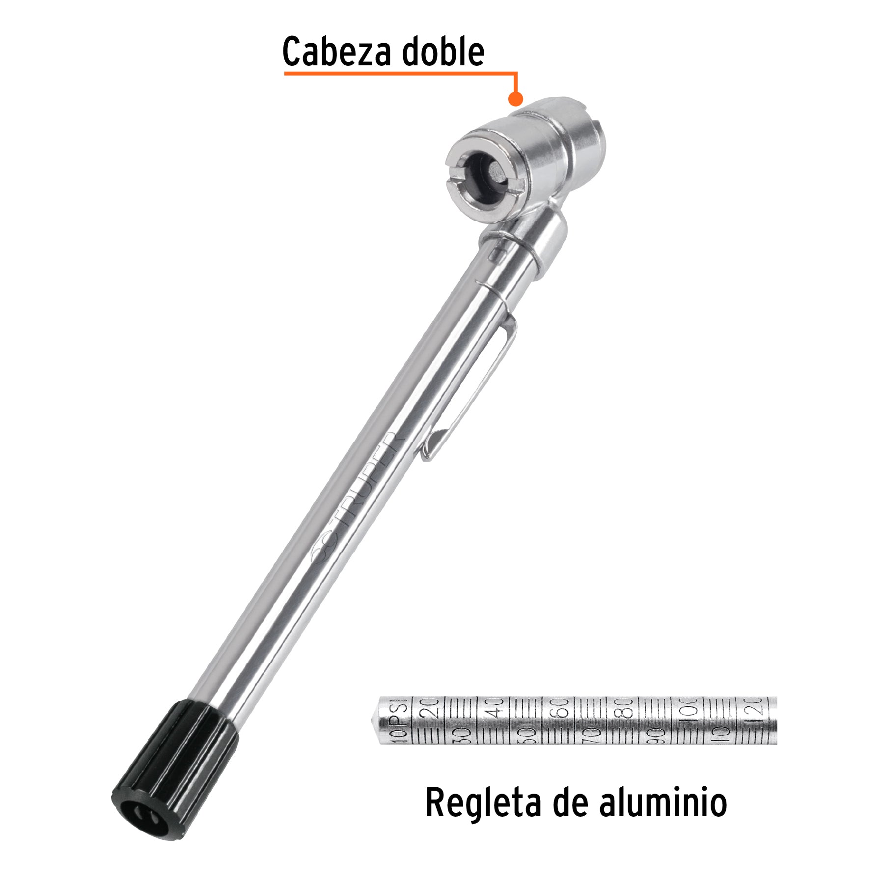 Medidor de presión 120 lbs, cabeza doble