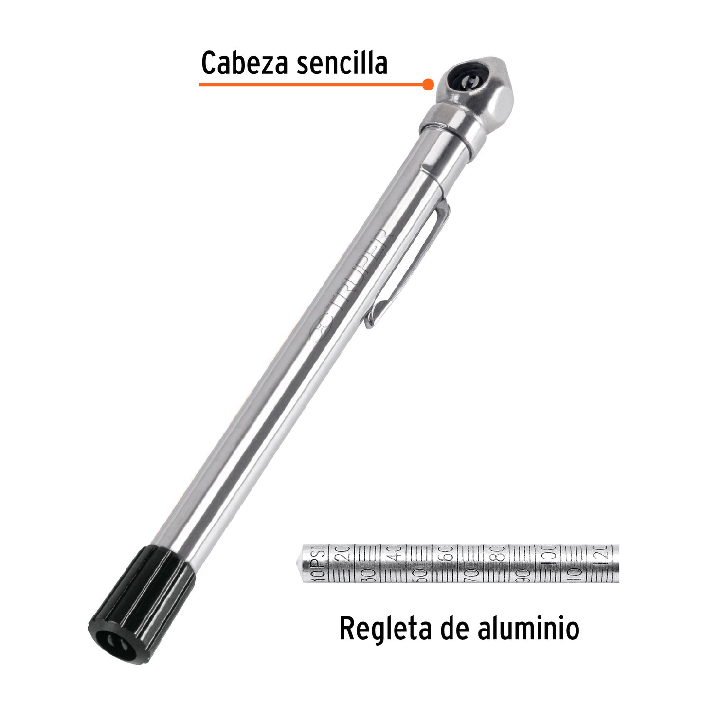 Medidor de presión 120 lbs, cabeza sencilla