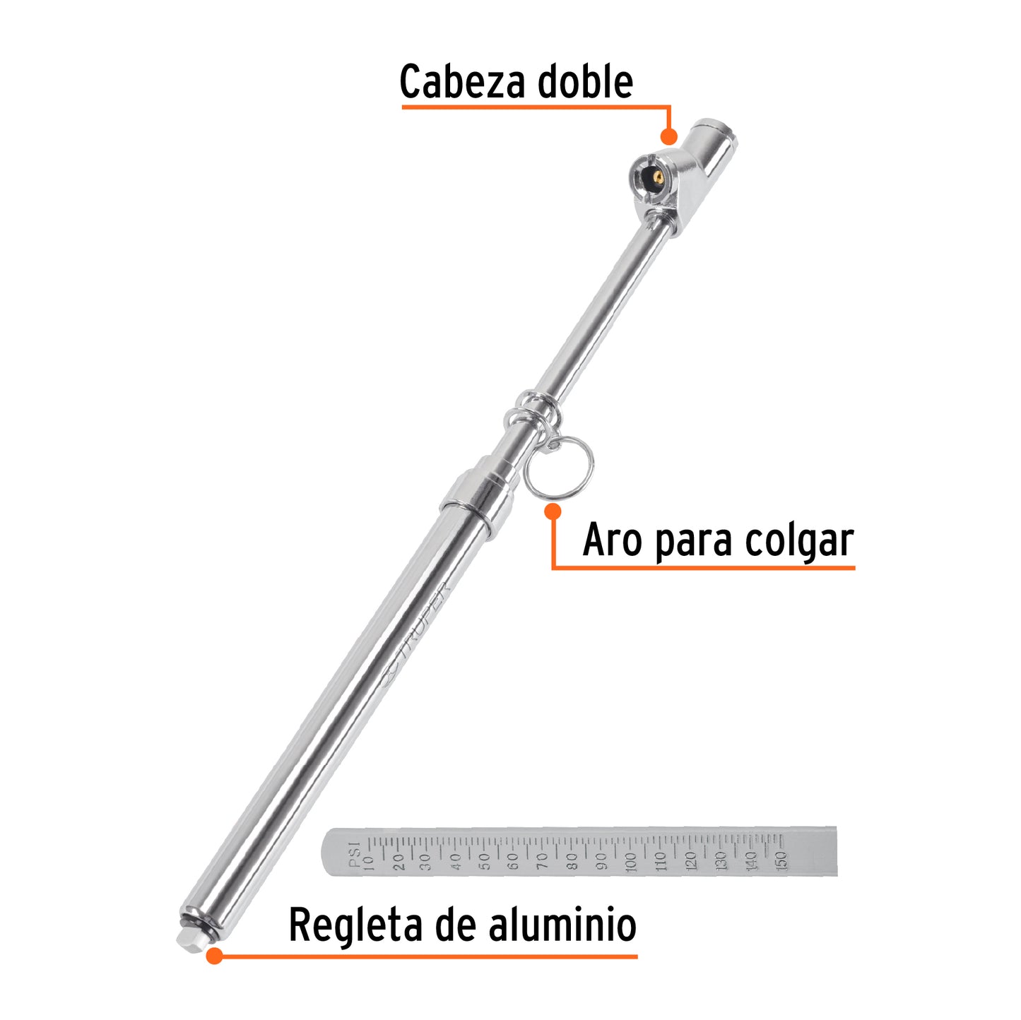 Medidor de aire, 150 lbs, cabeza doble