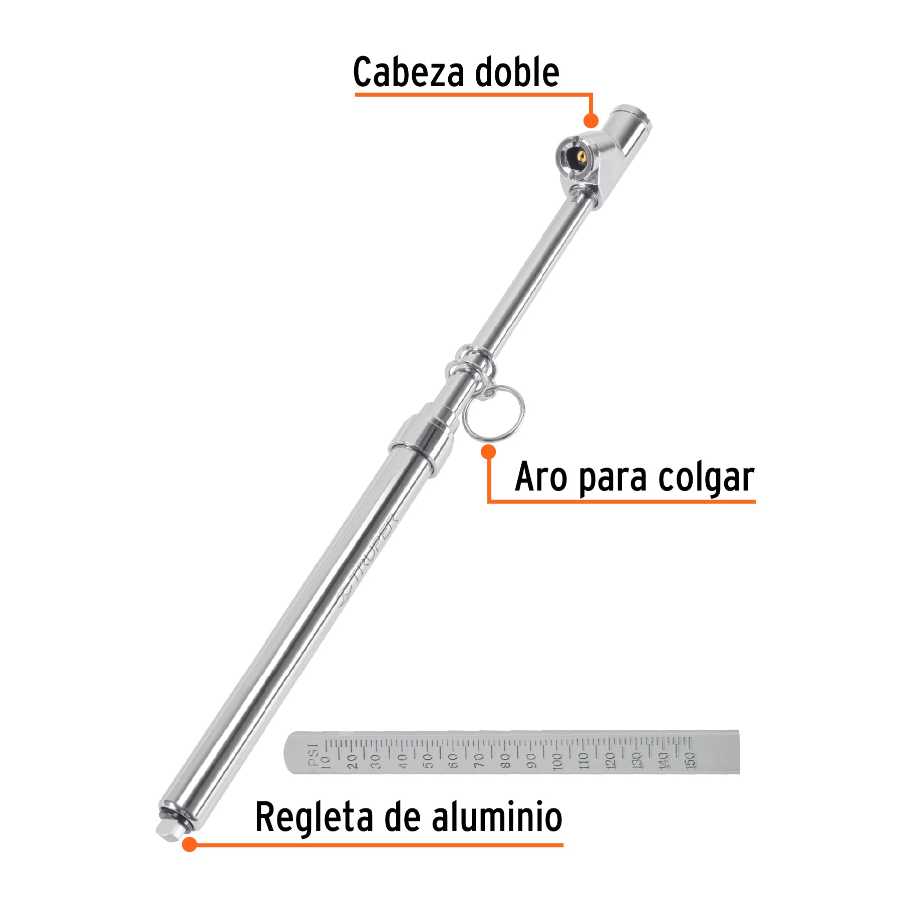 Medidor de aire, 150 lbs, cabeza doble