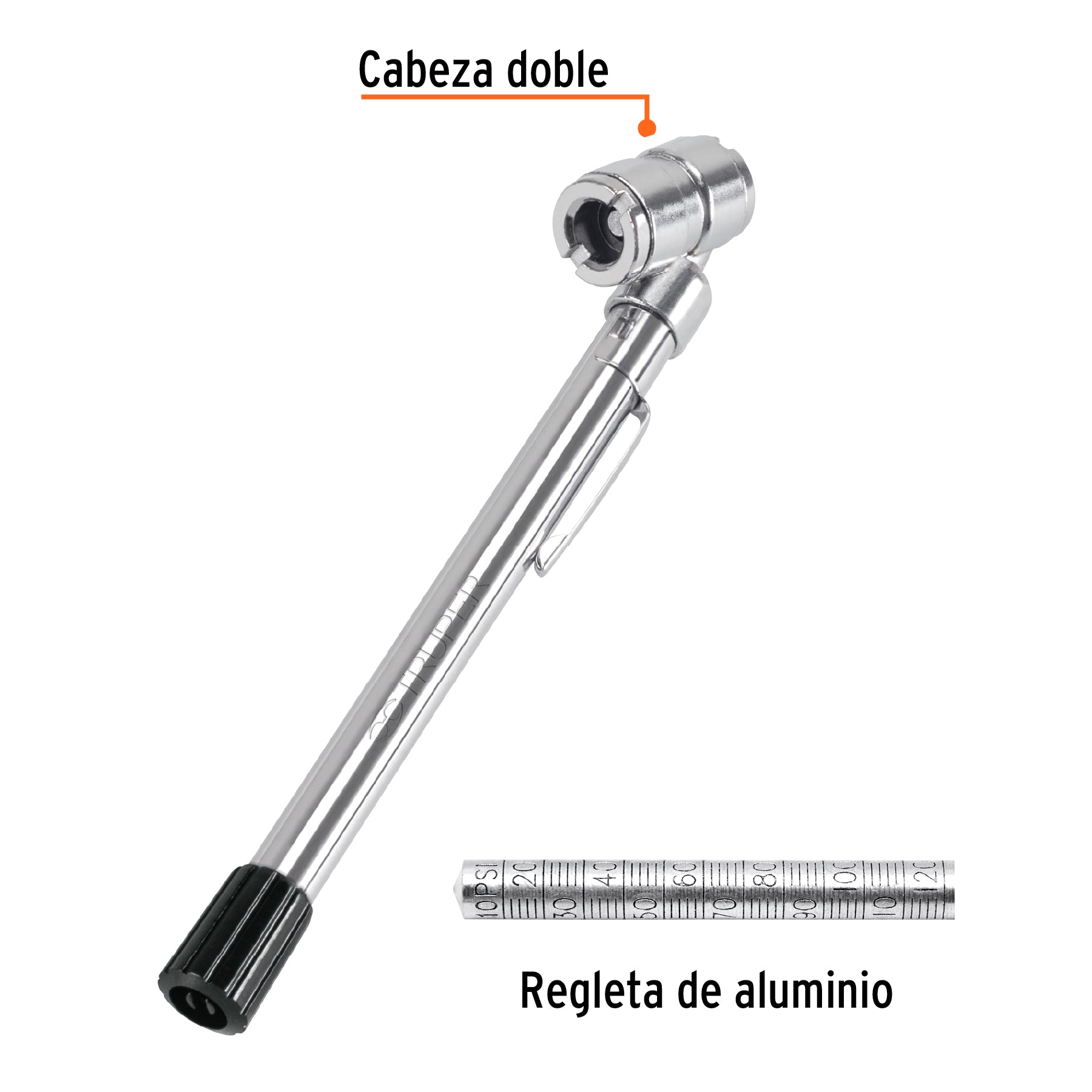 Medidor de presión 160 lbs, cabeza doble