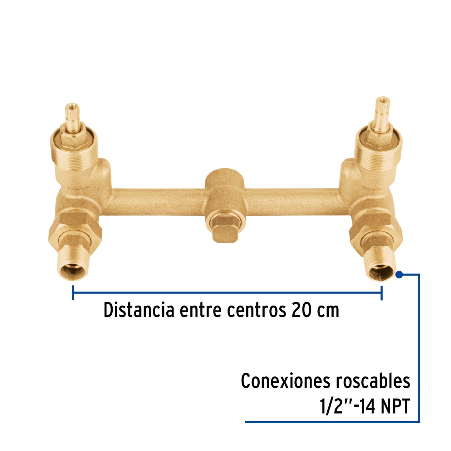 Mezcladora de bronce de empotrar, compresión, Foset