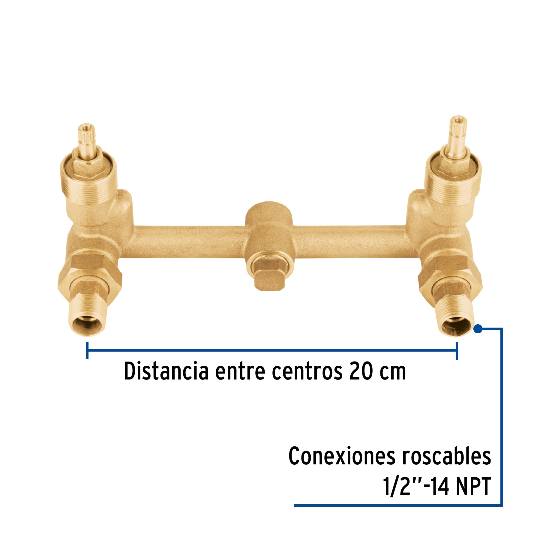 Mezcladora de bronce de empotrar, compresión, Foset