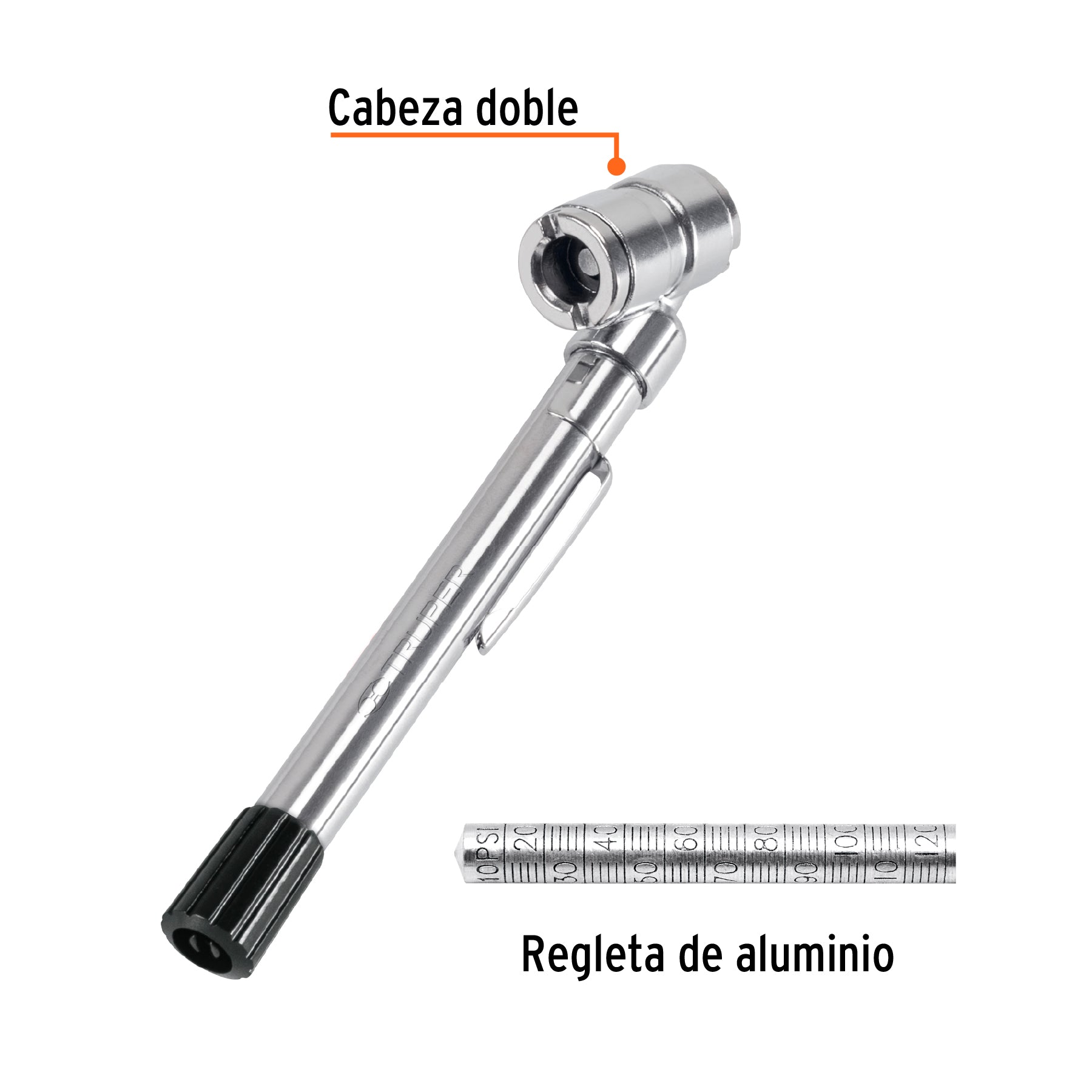 Medidor de presión 50 lbs, cabeza doble