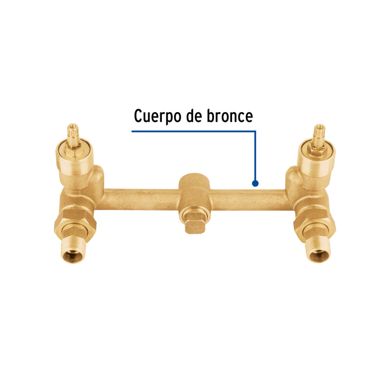 Mezcladora de bronce de empotrar, 1/4 vuelta, Foset