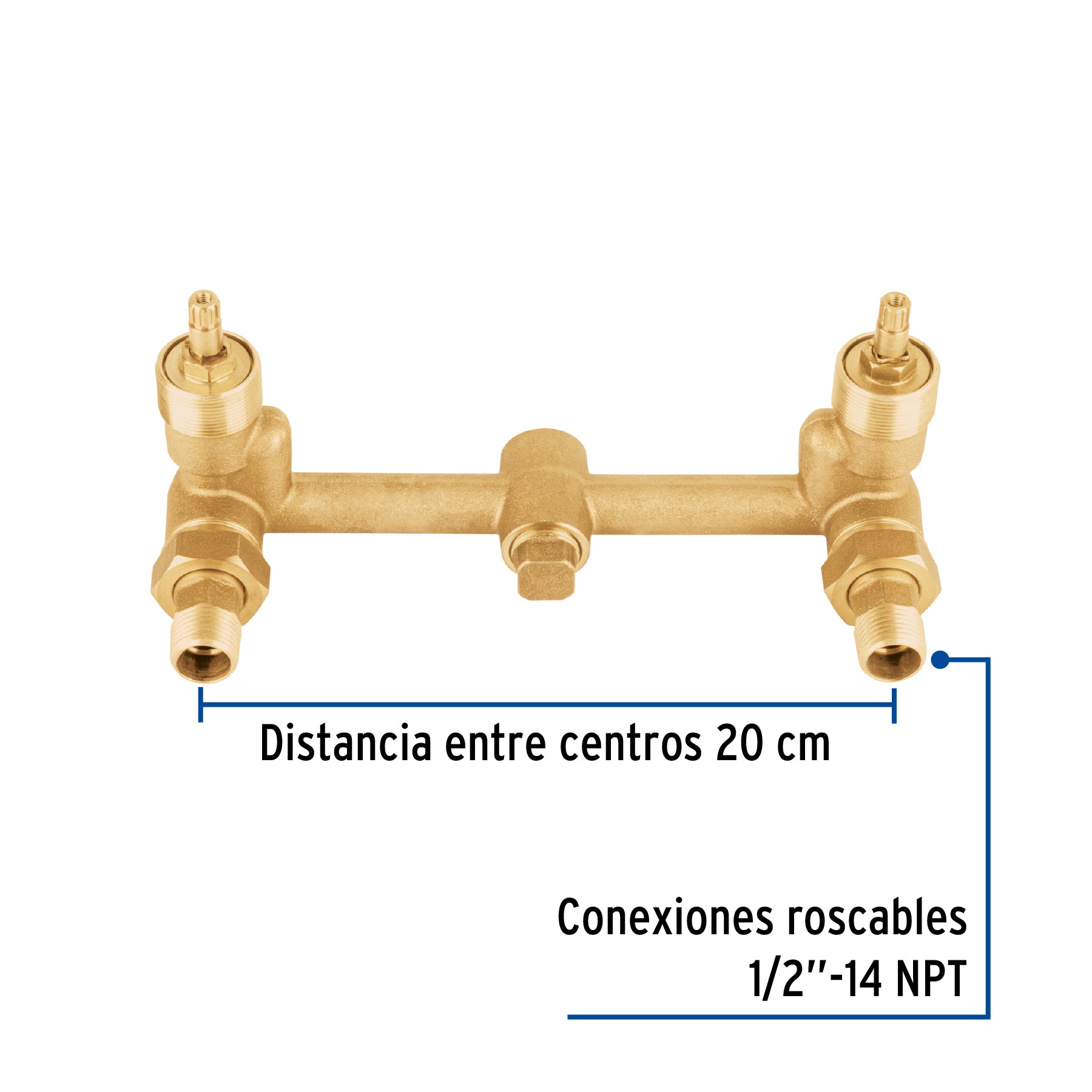 Mezcladora de bronce de empotrar, 1/4 vuelta, Foset