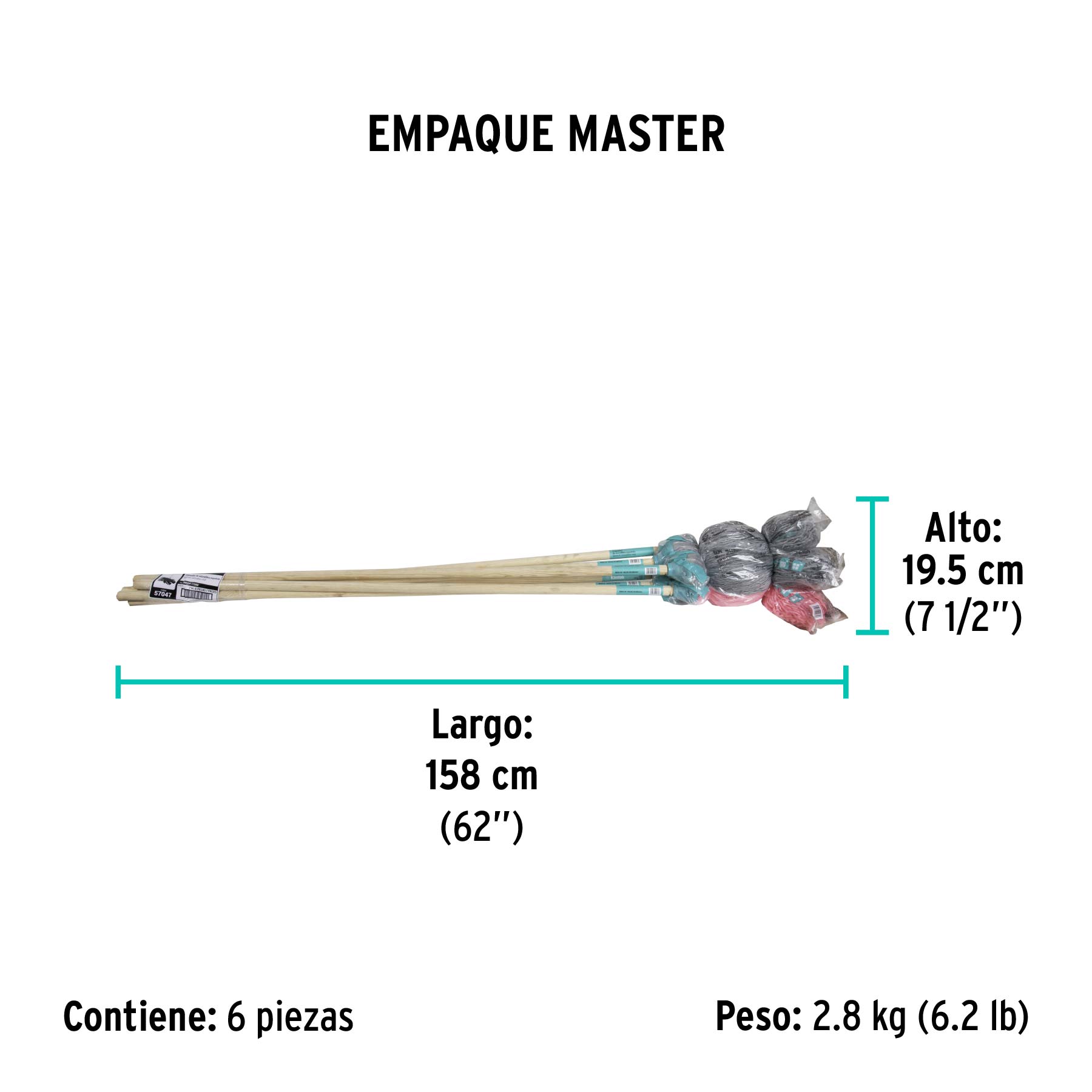 Trapeador de microfibra española con bastón, Klintek