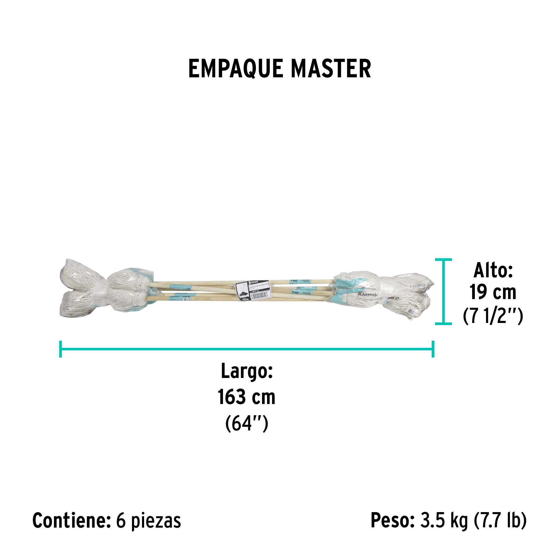 Trapeador de microfibra española con bastón, Klintek