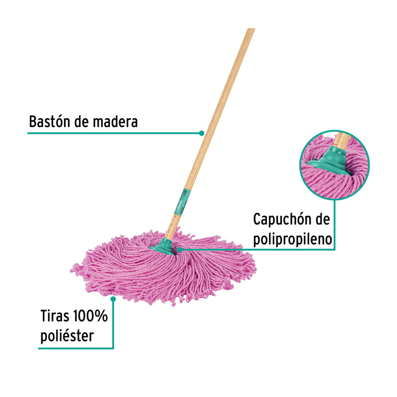 Trapeador de microfibra española con bastón, Klintek