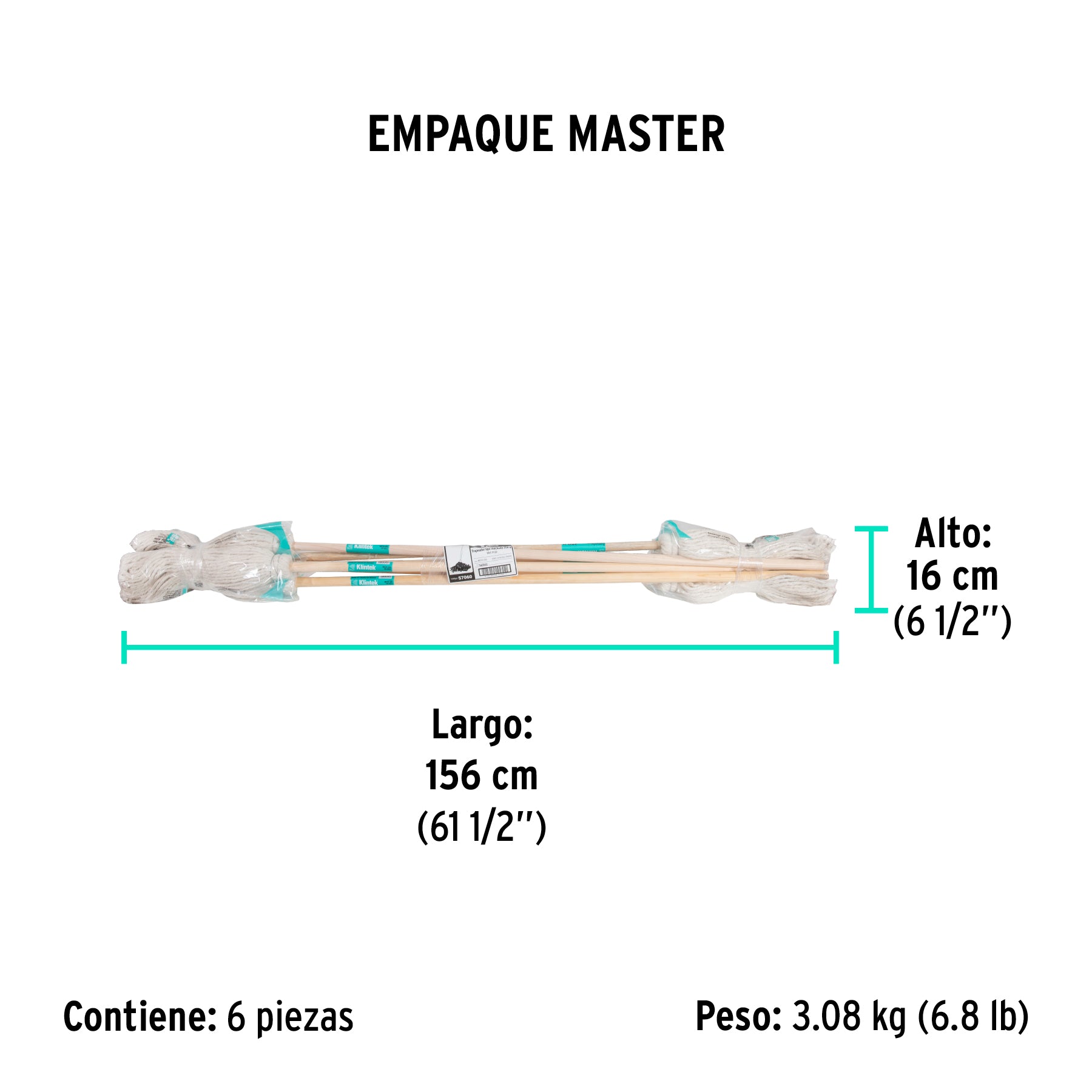 Trapeador tipo mechudo, 250 g.
