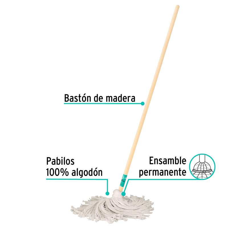 Trapeador tipo mechudo, 250 g.