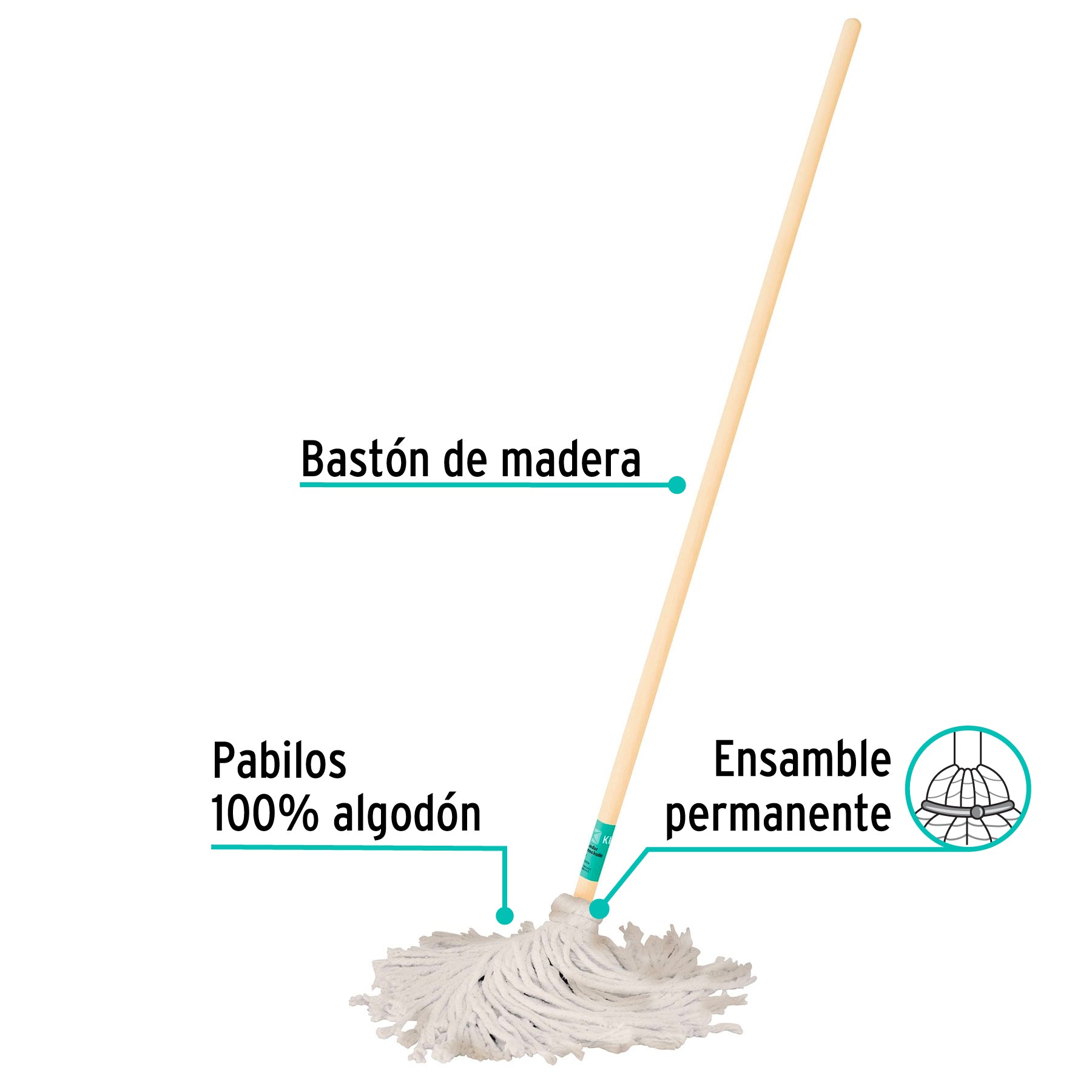 Trapeador tipo mechudo, 350 g