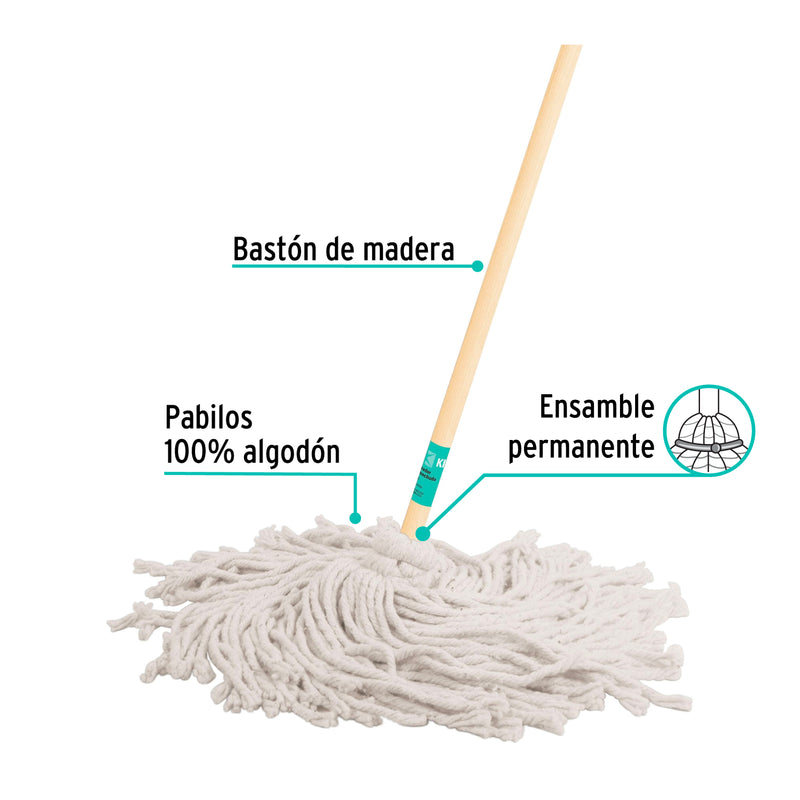 Trapeador tipo mechudo, 450 g.