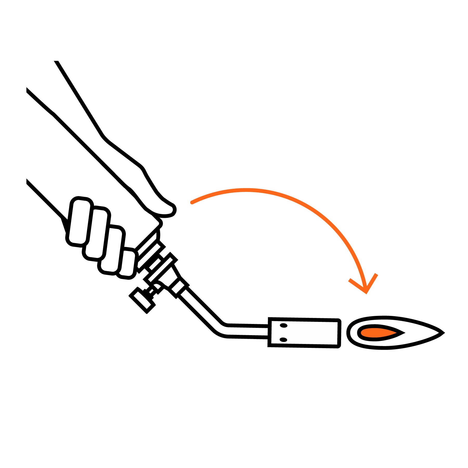 Mechero para lata de gas, 65 mm, roscada