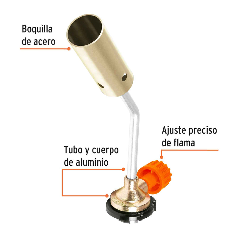 Mechero para lata de gas , 65 mm, 1/4 de vuelta