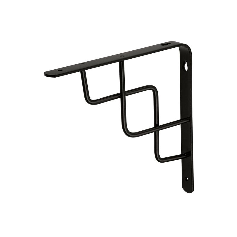 Ménsula reforzada negra diseño escalera, 8 x 8'