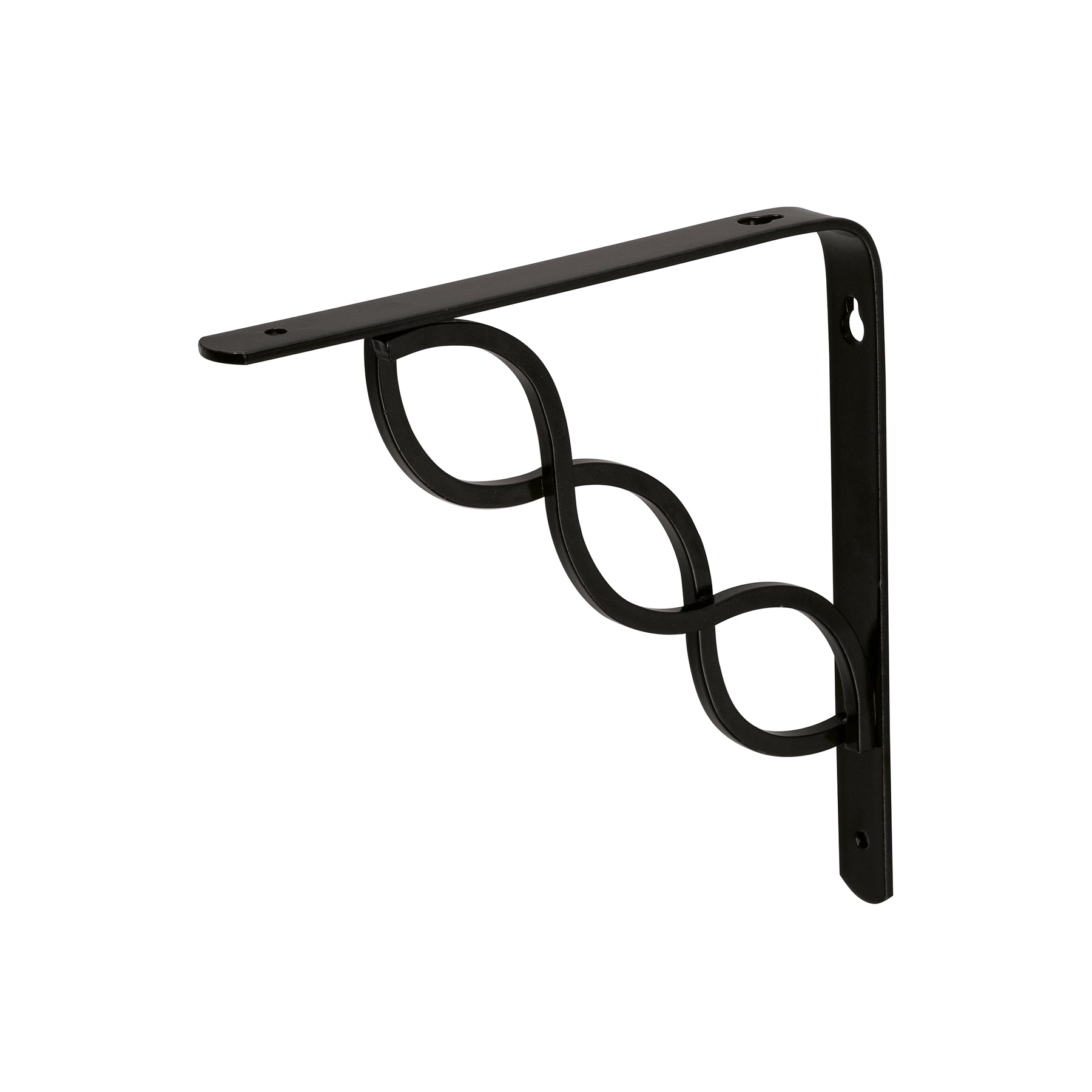 Ménsula reforzada negra diseño trenza, 8 x 8'