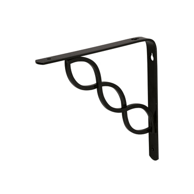 Ménsula reforzada negra diseño trenza, 8 x 8'