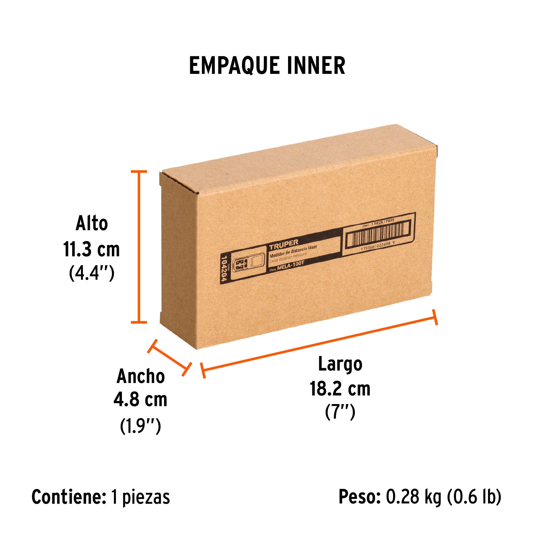 Medidor láser de distancia de 0.05 m a 100 m, TRUPER