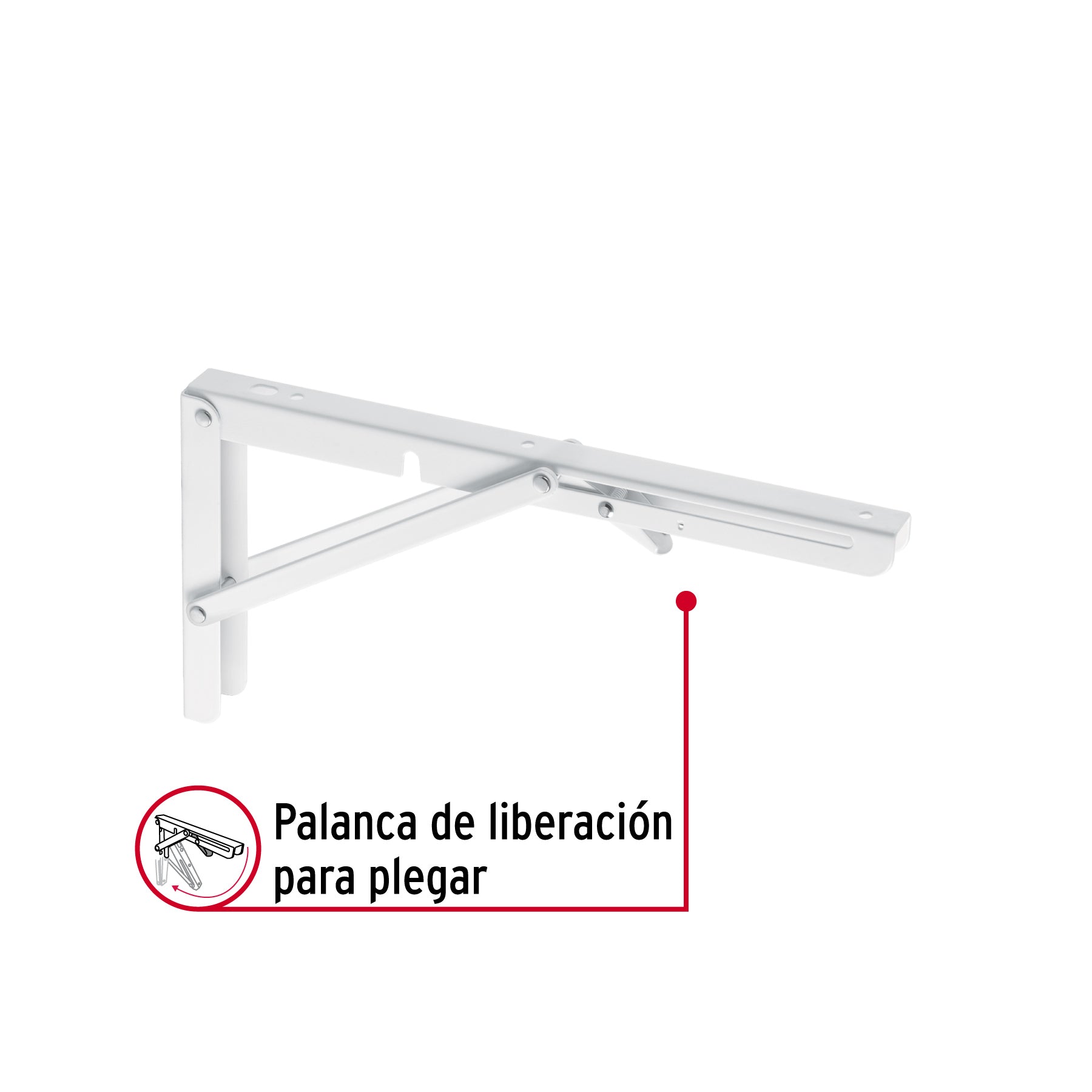 Ménsula plegable de acero blanca 6' x 12', FIERO
