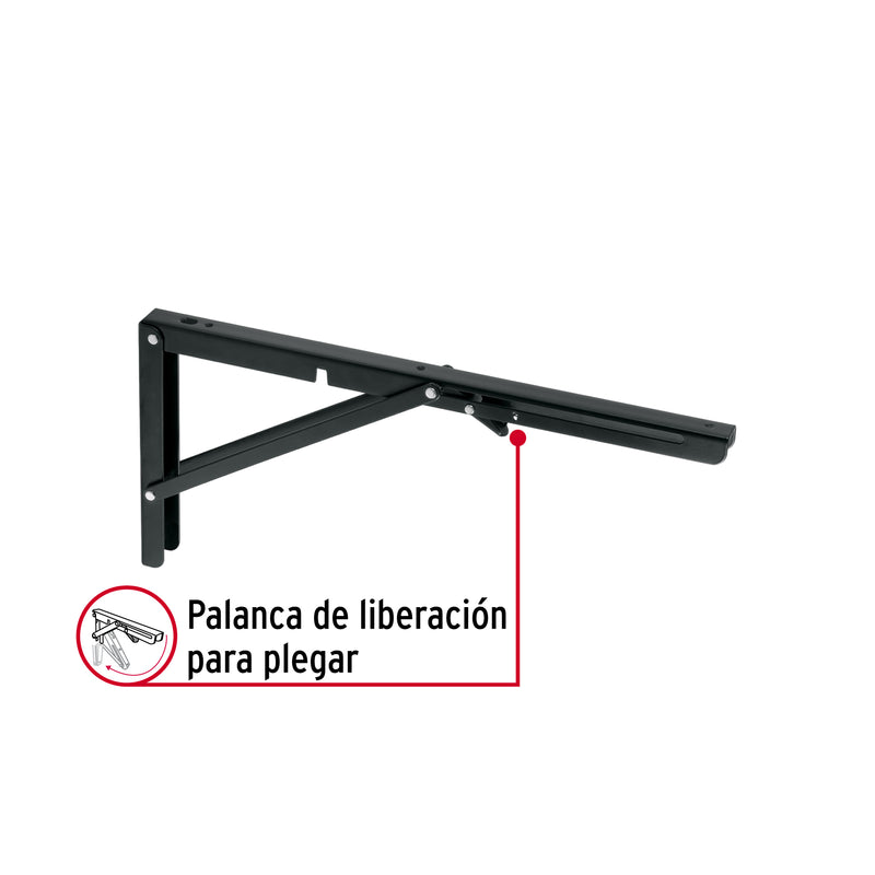 Ménsula plegable de acero negra 8' x 16', FIERO