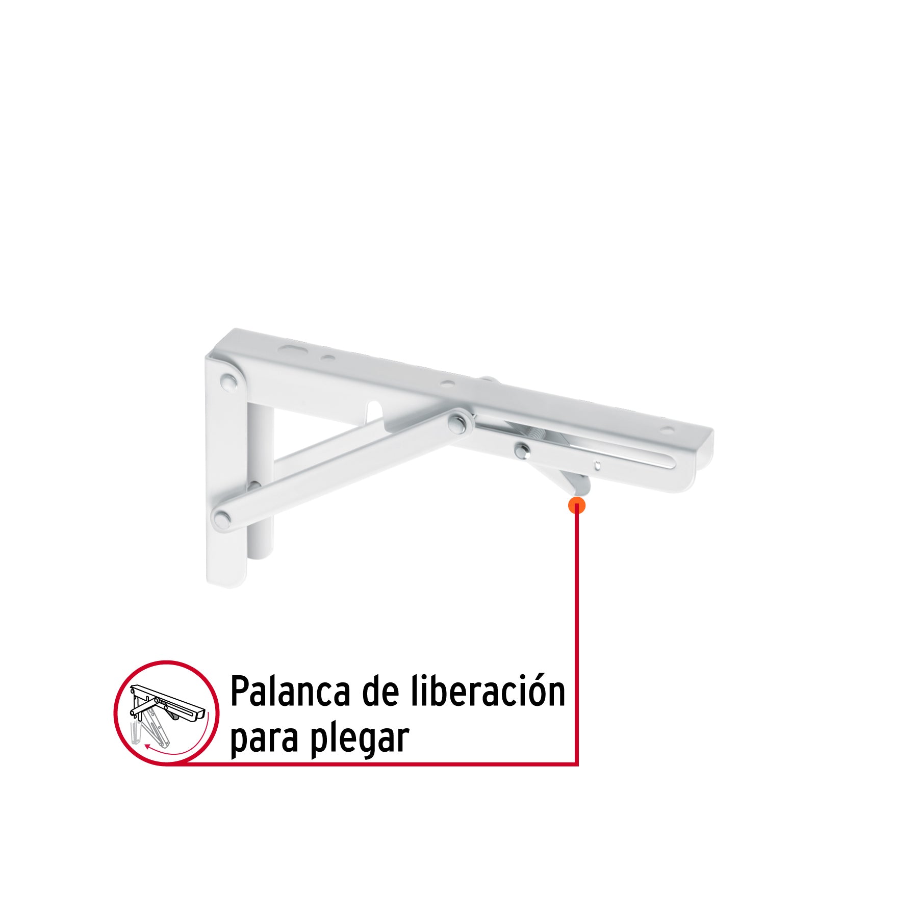 Ménsula plegable de acero blanca 4' x 8', FIERO