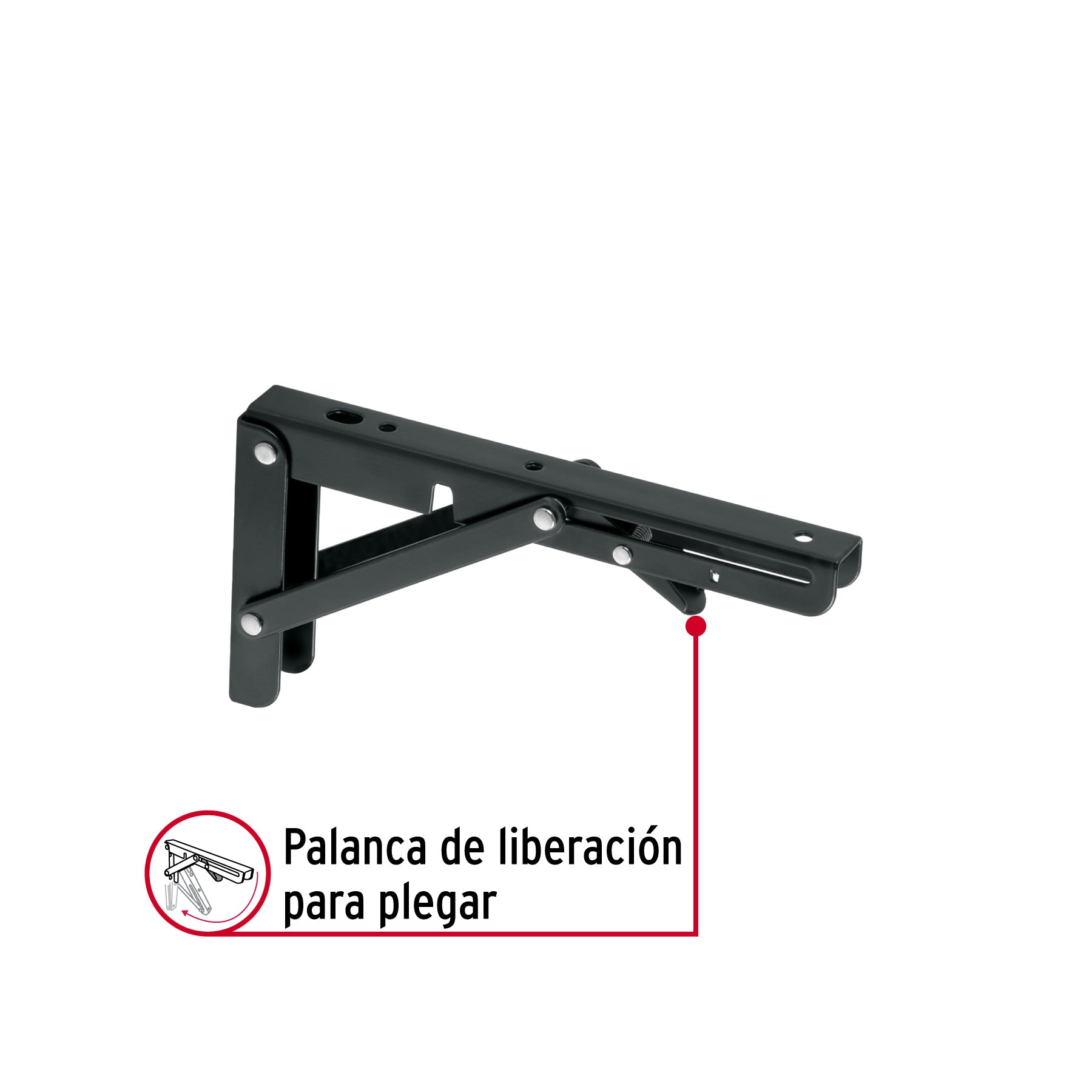 Ménsula plegable de acero negra 4' x 8', FIERO