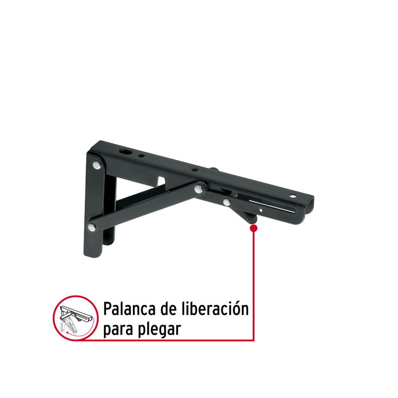 Ménsula plegable de acero negra 4' x 8', FIERO