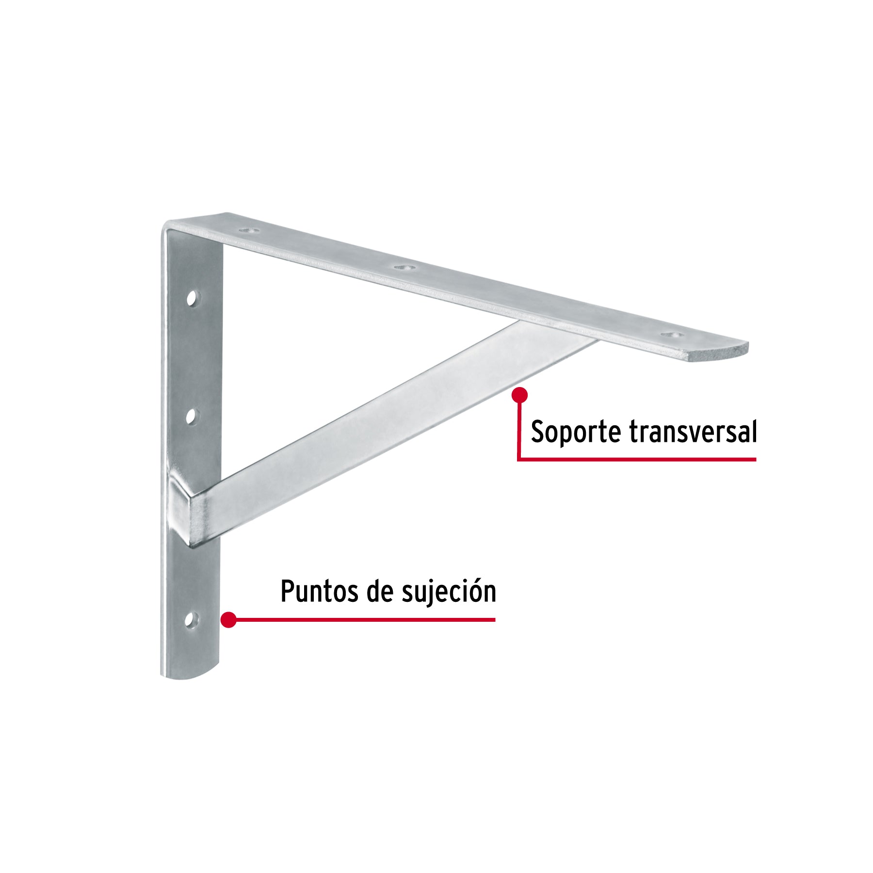 Ménsula de acero reforzado galvanizada 8 x 12', FIERO