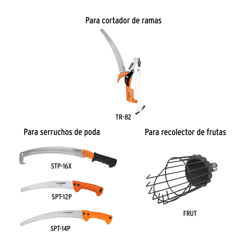 Mango telescópico para TR-82, aluminio, de 1.30 a 2.40 m