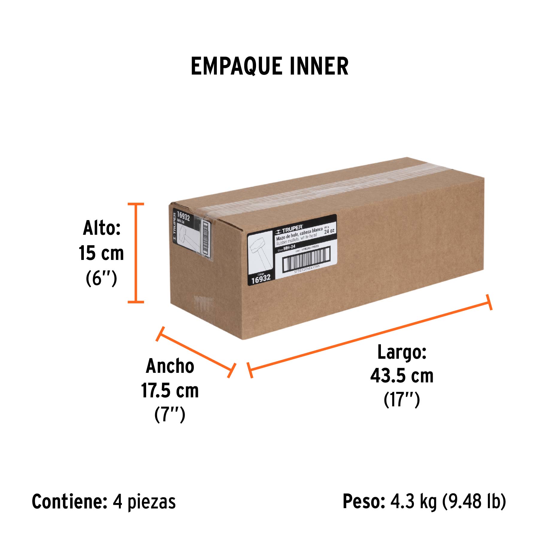 Mazo de hule 24 oz