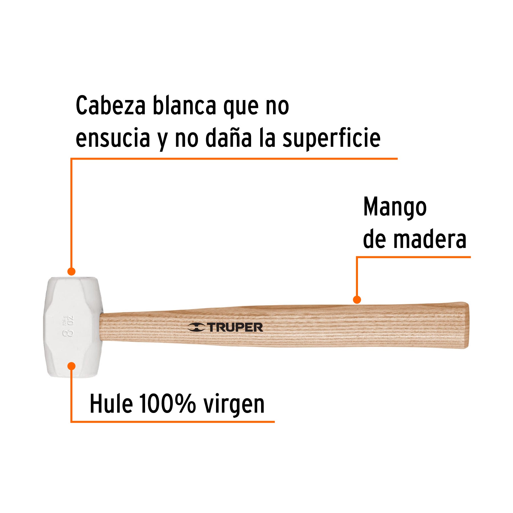 Mazo de hule 8 oz