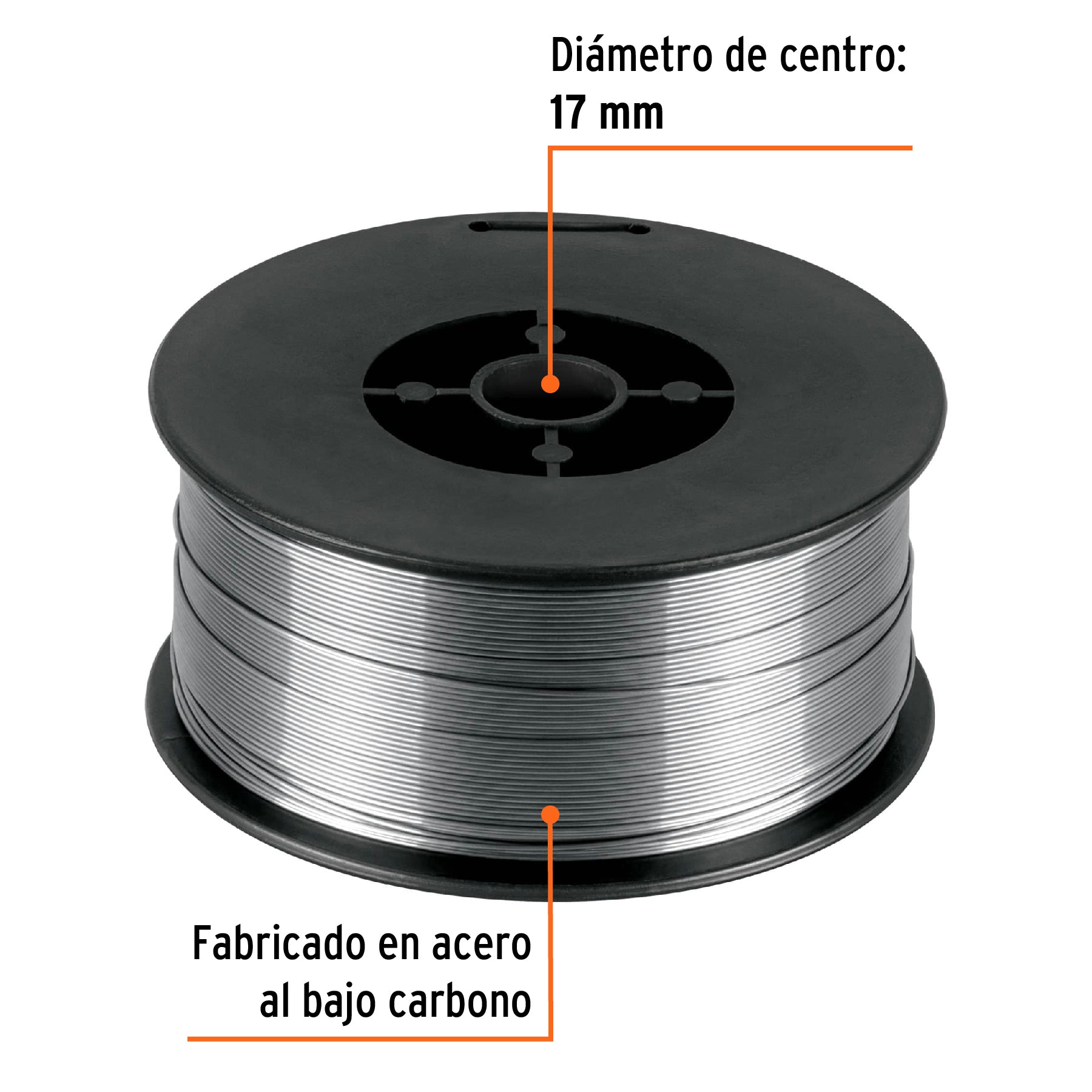 Carrete de microalambre tubular, sin gas de 1 kg