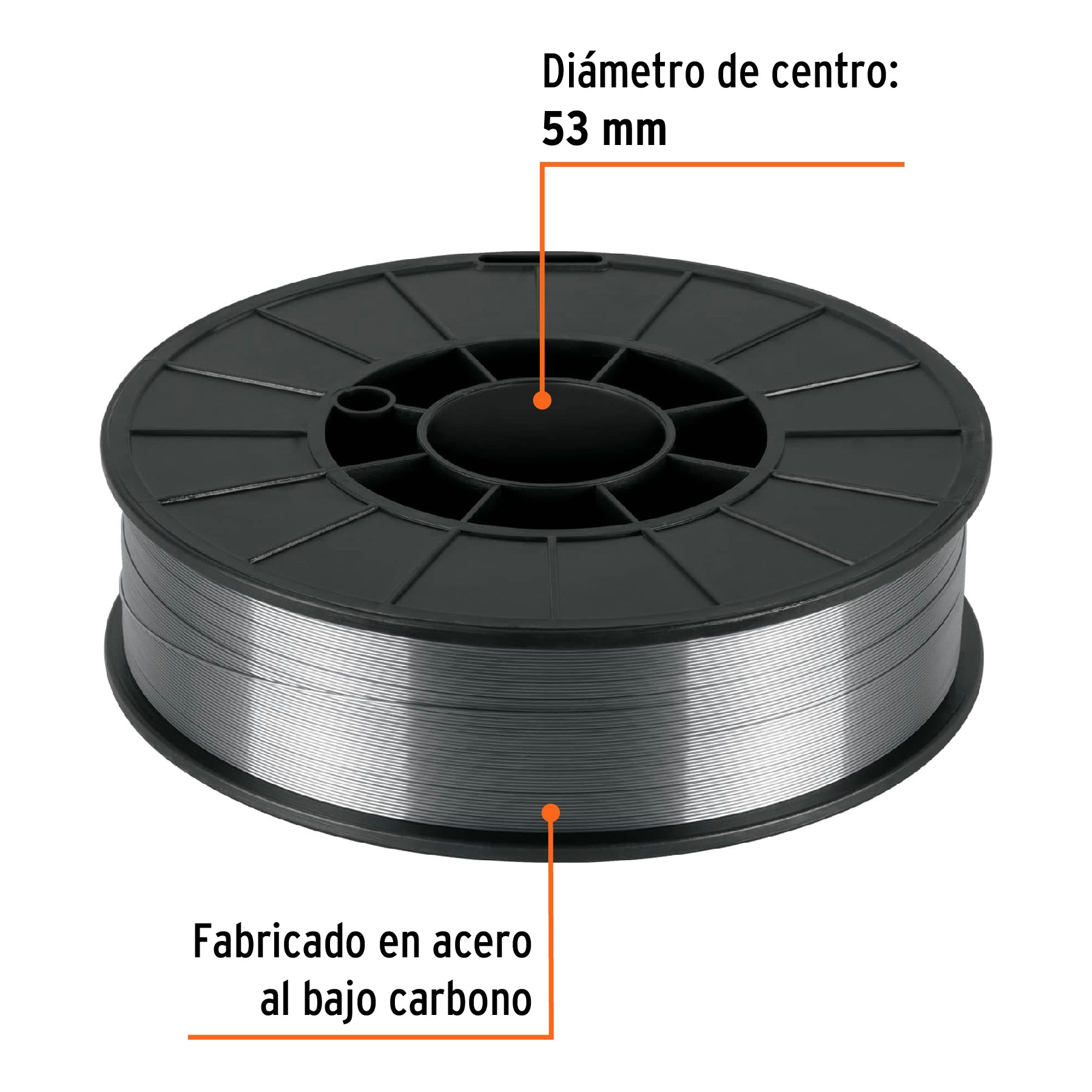 Carrete de microalambre tubular, sin gas de 5 kg