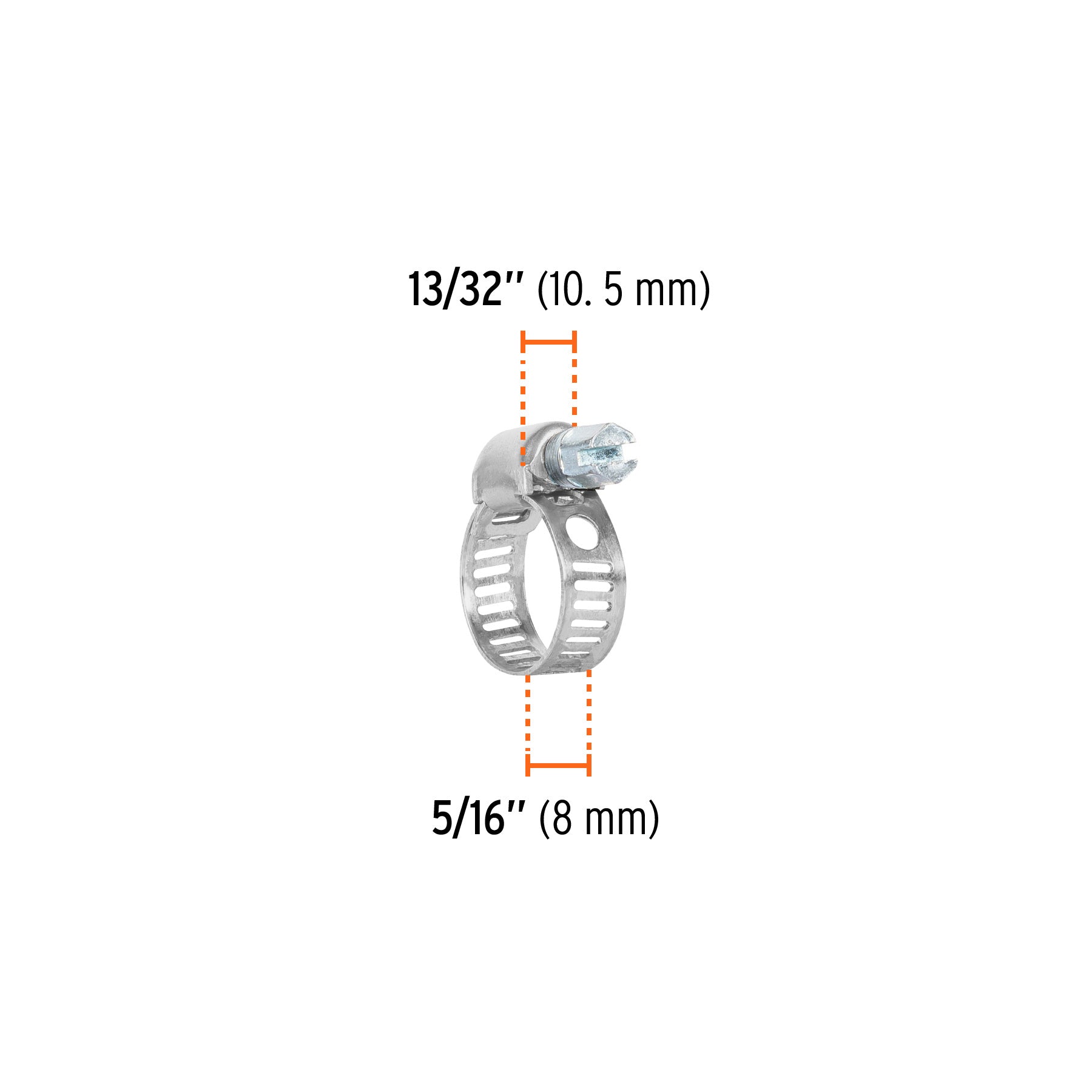 Abrazadera mini-4 de acero inoxidable, bolsa con 4 pzas